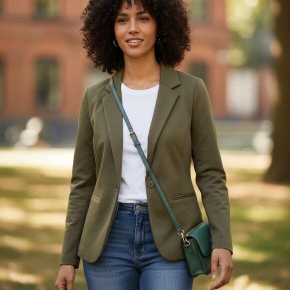 Elegant Olive Green Blazer